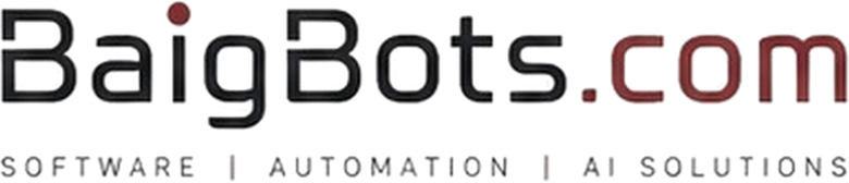 BaigBots.com, software, automation, AI solutions. Home